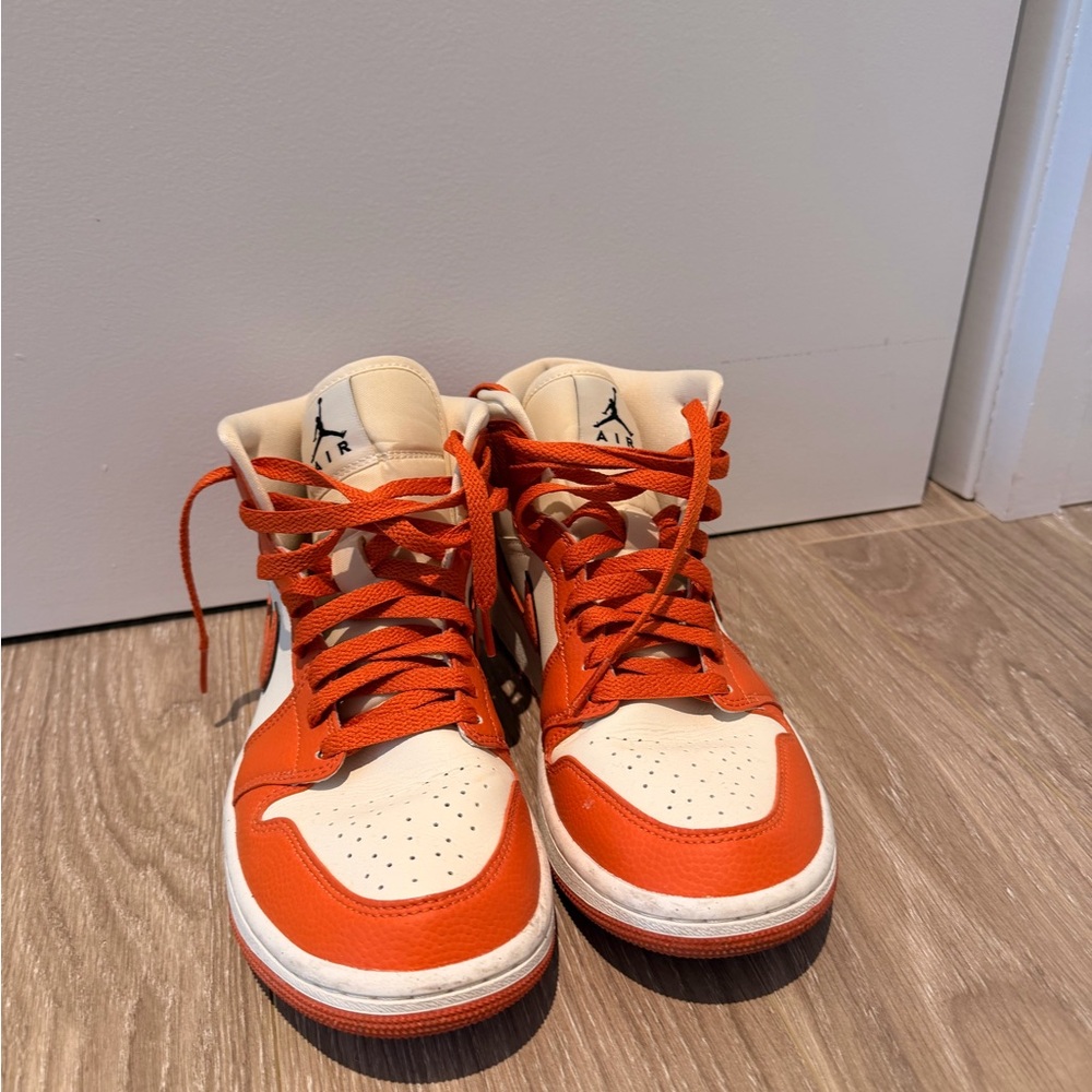 Nike Air Jordan Orange and White Sneakers - Picture 5 of 5